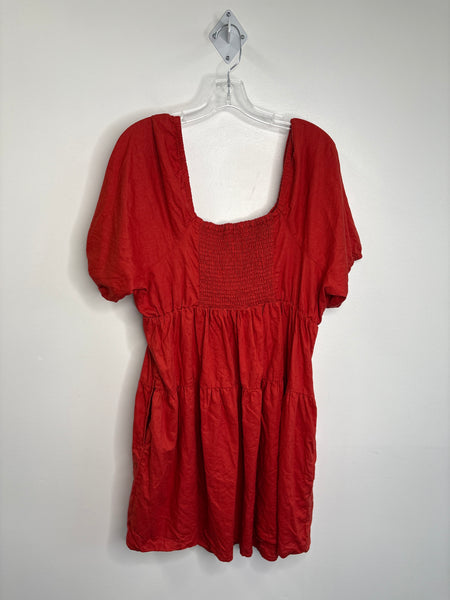 Joe Fresh Cotton-Linen Tiered Babydoll Midi Dress (1X)
