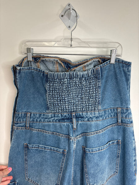Wild Fable Cargo Denim Jumpsuit (L)