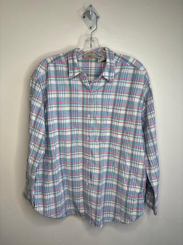 Northern Reflections Plaid Cotton Button-Down Shirt (XL)