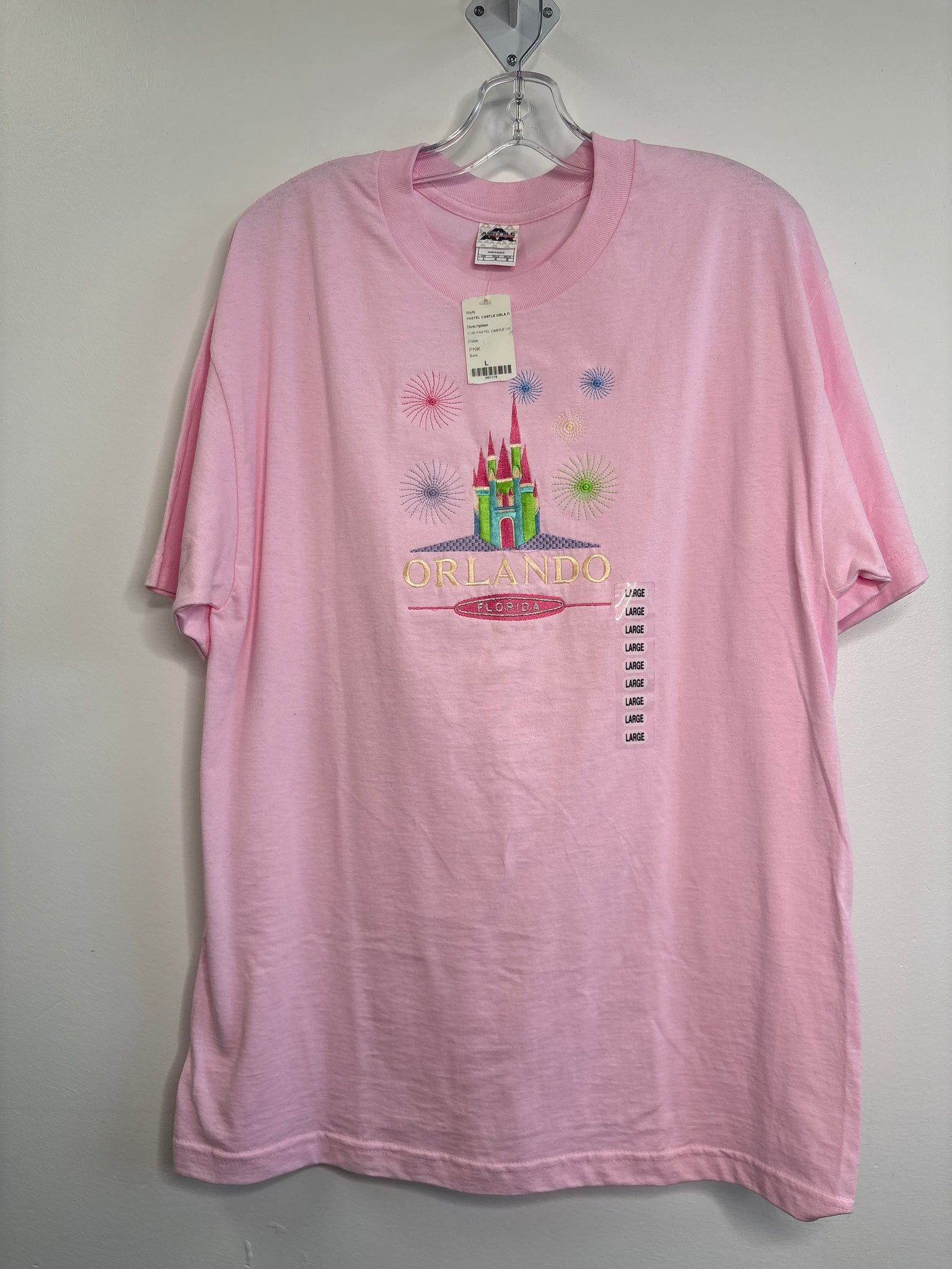 NWT Disney Orlando Florida Castle Embroidered Tee (L)