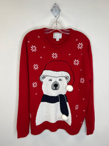 Merry Christmas Red Santa Polar Bear Christmas Sweater (XXL)