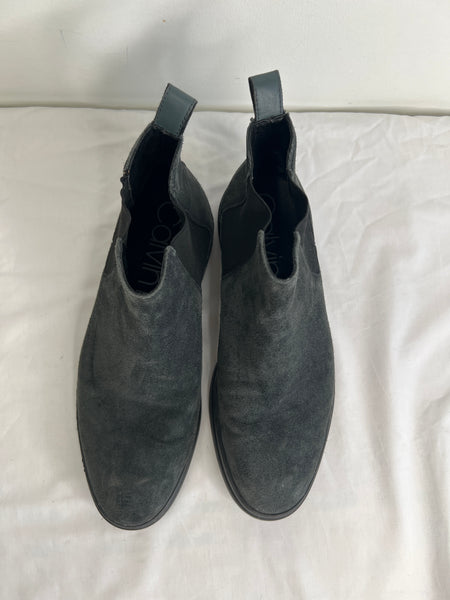 Calvin Klein Rixley Suede Grey Chelsea Boots (US 12)