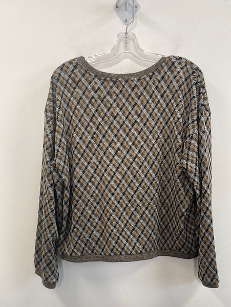 Plaid Loose Cropped Sweater (L)