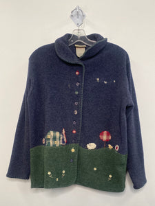 Vintage Northern Reflections Fleece Farm-Themed Embroidered Jacket (S)