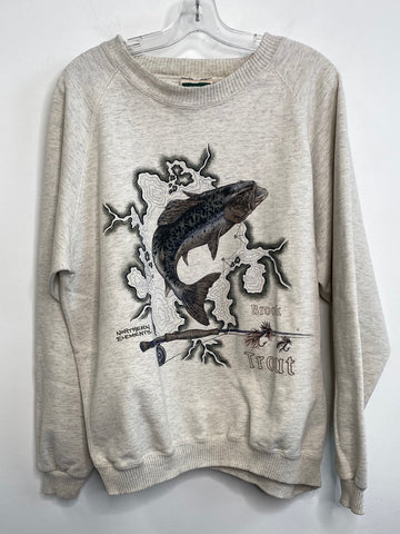 Vintage Northern Elements Brook Trout Graphic Sweatshirt (XL)