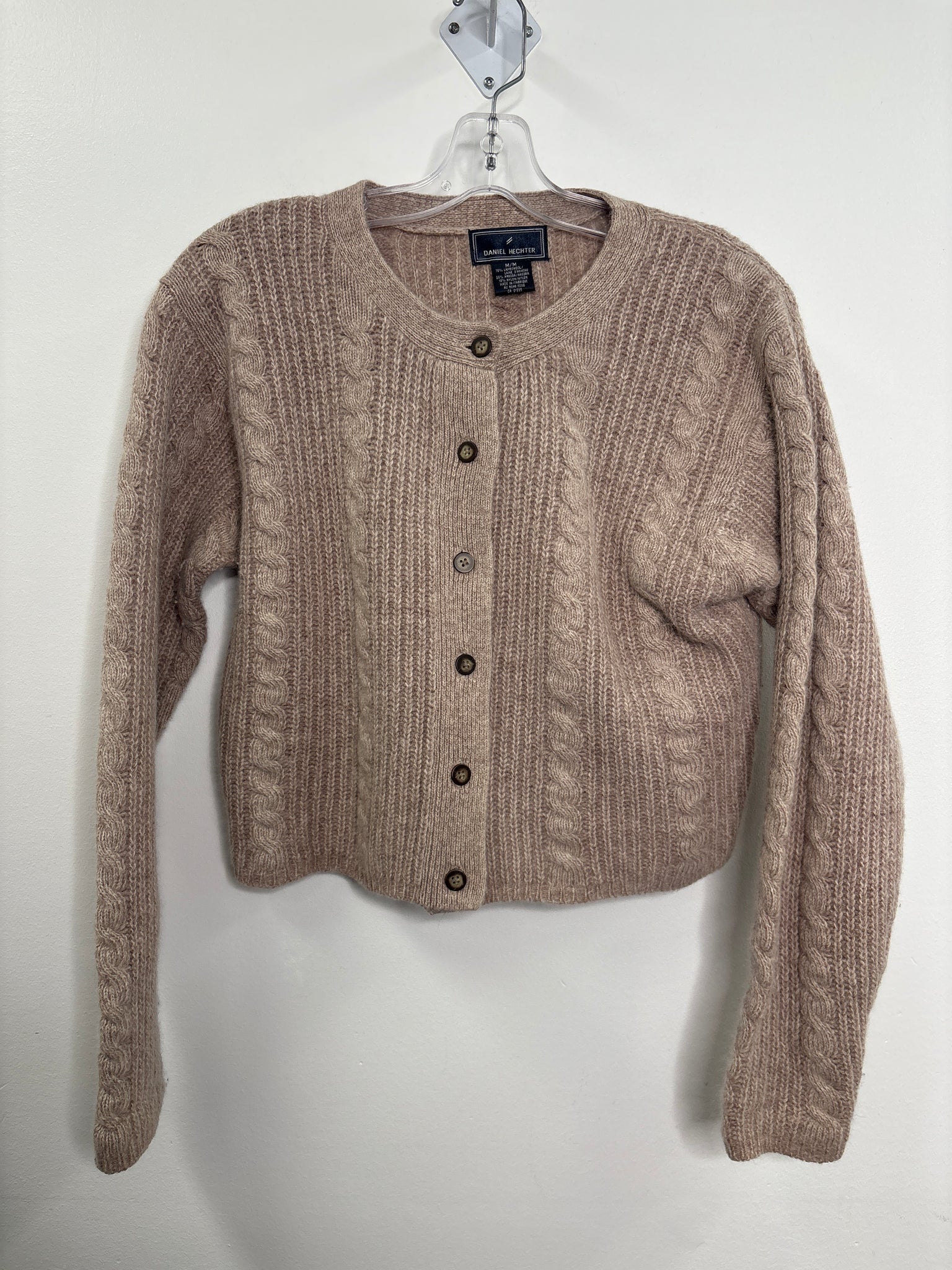 Vintage Daniel Hechter Lambswool-Angora Blend Cardigan Sweater (M)