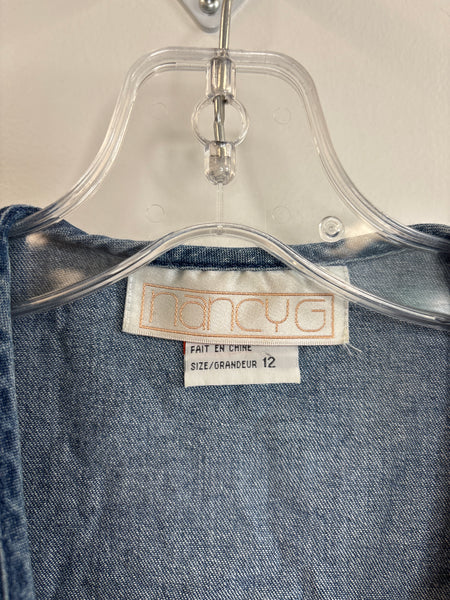 Vintage Nancy G Maxi Wrap Denim Dress (12)