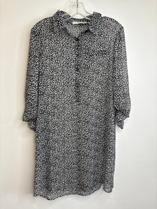 Kersh Leopard Print Sheer Midi Dress (S)