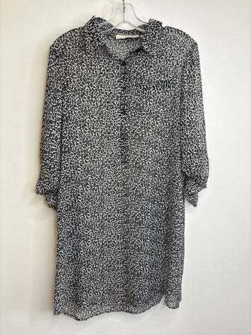 Kersh Leopard Print Sheer Midi Dress (S)