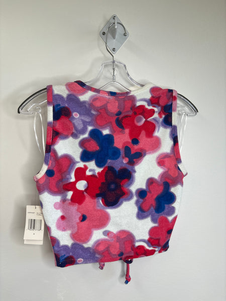 NWT Juicy Couture All Over Floral Middle Cinch Cropped Top (S)