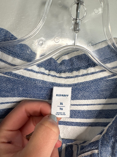 Old Navy Striped Linen-Blend Tunic Dress (XL)