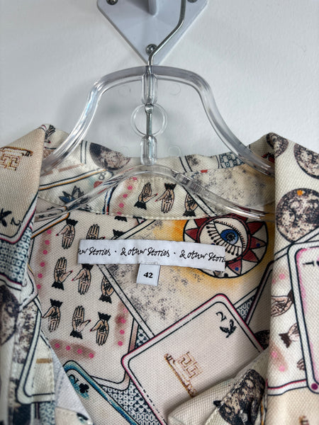And Other Stories Cotton Tarot Print Button-Up Shirt (EU 42)