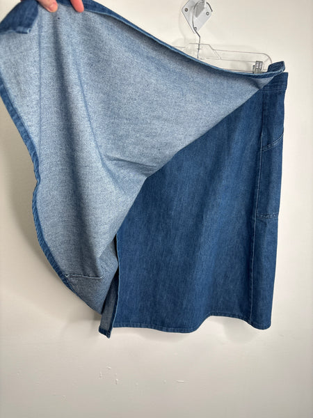 Rebel Jeans Tied Waist Wrap Denim Midi Skirt (42)