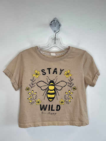 Recycle Threads "Stay Wild, Bee Happy" Crop T-shirt (S)