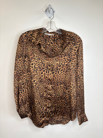 Cleo Animal Print Long Sleeve Blouse (XS)