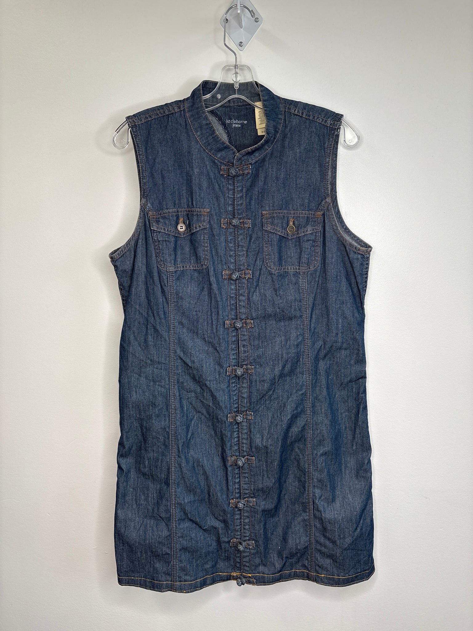 Vintage Liz Claiborne Denim Sleeveless Mini Dress (14)