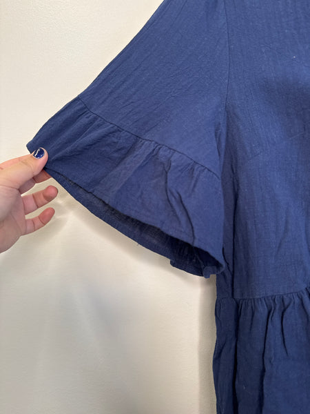 Fancyinn Blue Cotton-Blend Babydoll Dress (XL)