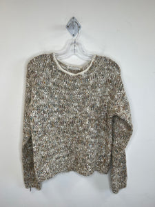 Vintage Eaton's Grey Speckled Long-Sleeve Sweater (L)