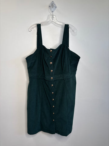 NWT Cider Corduroy Forest Green Sleeveless Button Up Midi Dress (2XL)