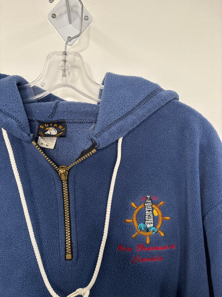 Vintage Sofari Collections Quarter Zip Fleece Hooded Sweater (M)