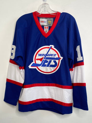 Vintage CCM Winnipeg Jets Selanne #13 Long-Sleeve Jersey (48)