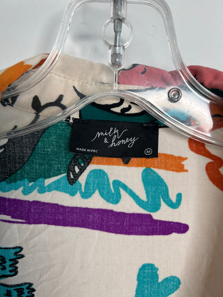 Milk & Honey Art Graphic Blouse (M)
