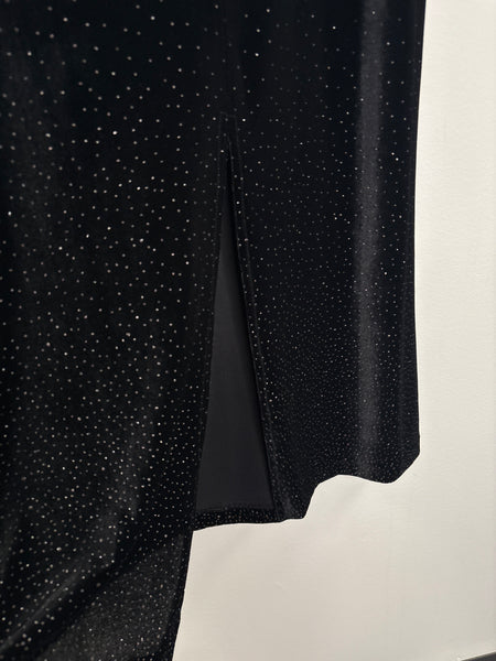 Vintage B.B Studio Sparkle Velvet Back Slit Maxi Skirt
