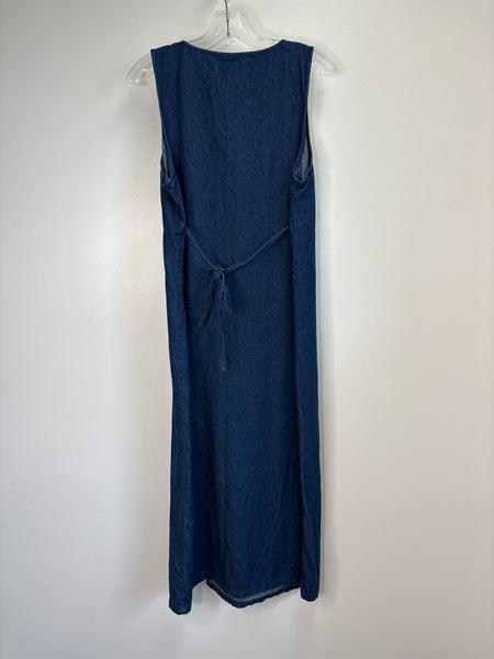 Style Studio Cotton Denim Slit Maxi Dress (M)