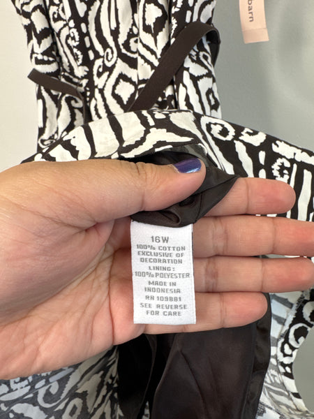 NWT Dress Barn Patterned Midi Dress (16W)
