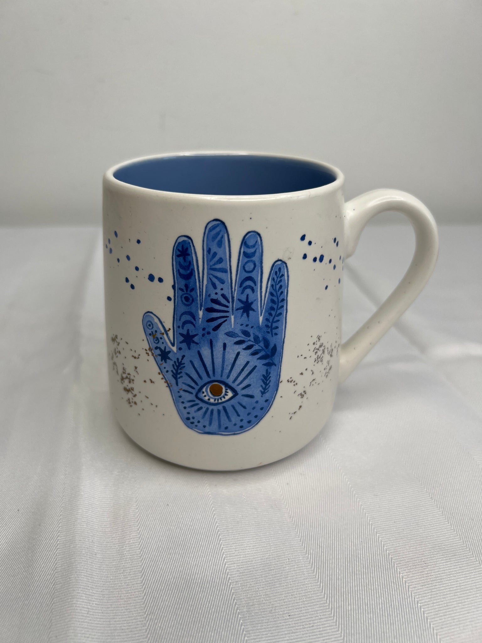 Blue/White Hamsa Ceramic Mug