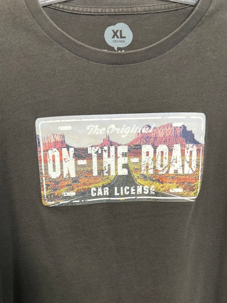 Tee Time “The Original On-The-Road Car License “ Graphics T-shirt (XL)
