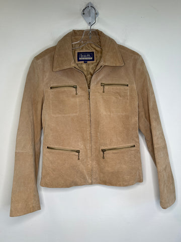 Vintage B.U.M Equipment Tan Suede Leather Jacket (M)