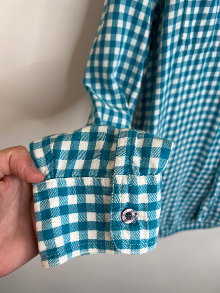 Stüssy Authentic Baby Blue Checkered Long-Sleeve Button-Up Shirt (XL)