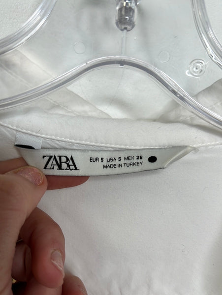 Zara V-Neck Long Sleeve Sheer Blouse (S)