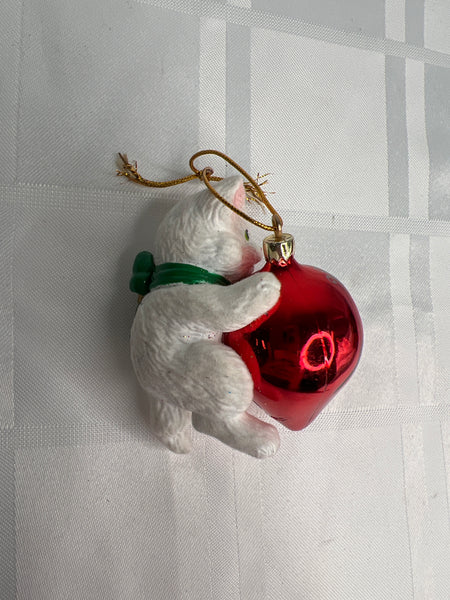 Vintage Inspired 2002 Kitty and Ornament Christmas Ornament