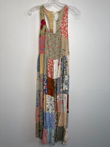 Retro Zoe Floral Boho Maxi Dress (M)