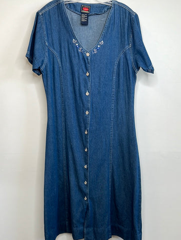 Vintage Authentique Chic Jeanwear Maxi Denim Dress (L)