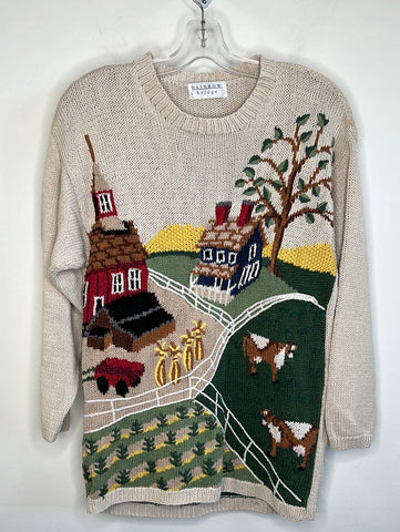 Rainbow Bridge Farm Knitted  Graphic Sweater (S)