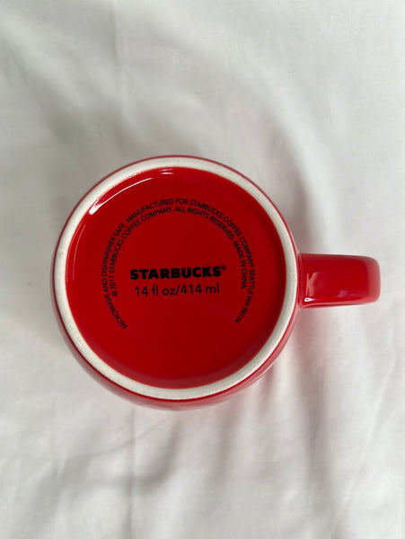 Set Of Two 2017 Red Gold Starbucks  Coffee Mug