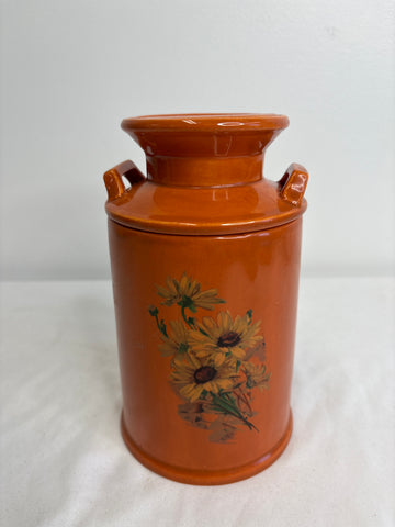 Ceramic Sunflower Milk Can Canister