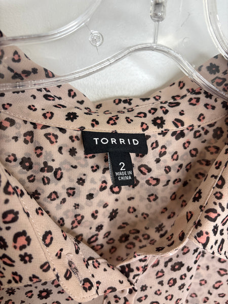 Torrid Sheer Animal Print Long-Sleeve Blouse (2)