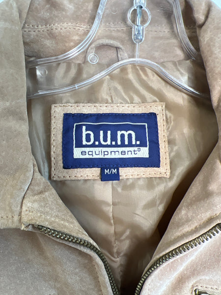 Vintage B.U.M Equipment Tan Suede Leather Jacket (M)