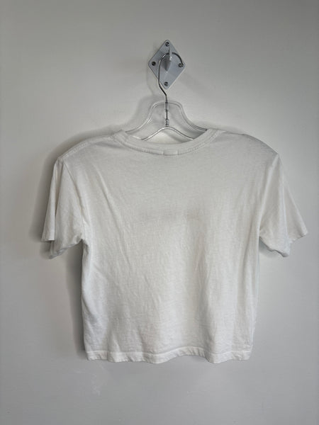 Garage Butterfly Embroidered Cotton Cropped Tee (XS)