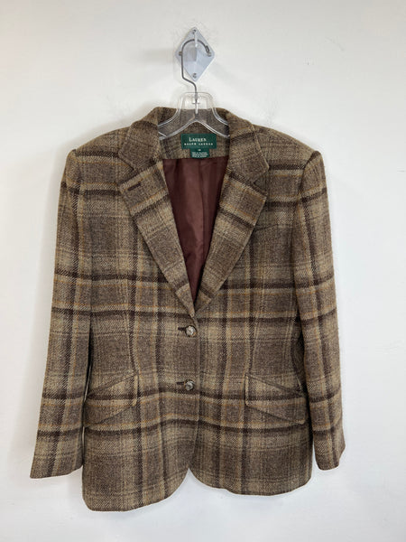 Ralph Lauren Olive Green Plaid Long-Sleeve Blazer (10)