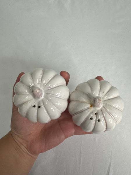 Ceramic Pumpkin Salt+Pepper Shakers