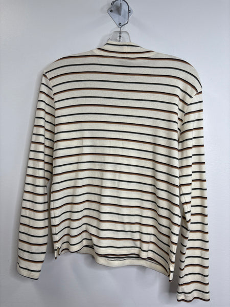 Northern Reflections Striped Cotton Mockneck Sweater (L)