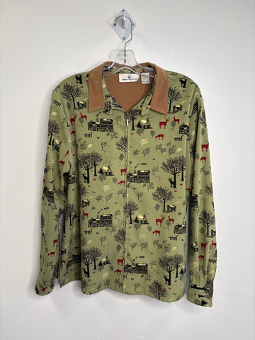 Erin London Early Spring Scenery Full Zip Long Sleeve Shirt