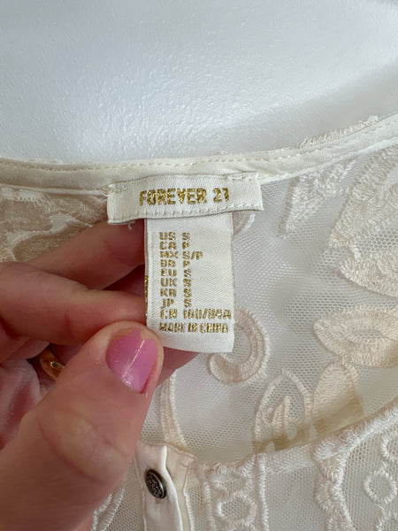 Forever21 Lacey Sheer Mini Dress (S)