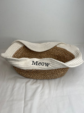 Wicker "Meow" Storage Basket