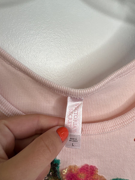 Victoria’s Secret Sequin Ribbed Halter Top (L)